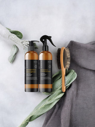 Sensitive Shampoo & Conditioner + Natural Bamboo Brush | 500ml Set